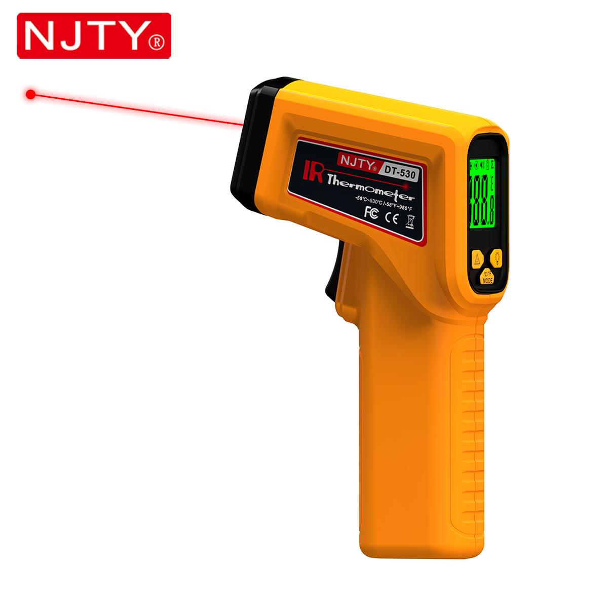 Industrial Laser Thermometer - NJTY Infrared Thermometer Laser Non-Contact Temperature