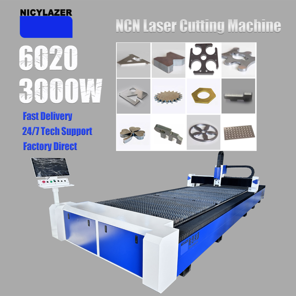 Industrial Laser Cutter For Metal - CNC 3000W 6020 Fiber Laser Cutting