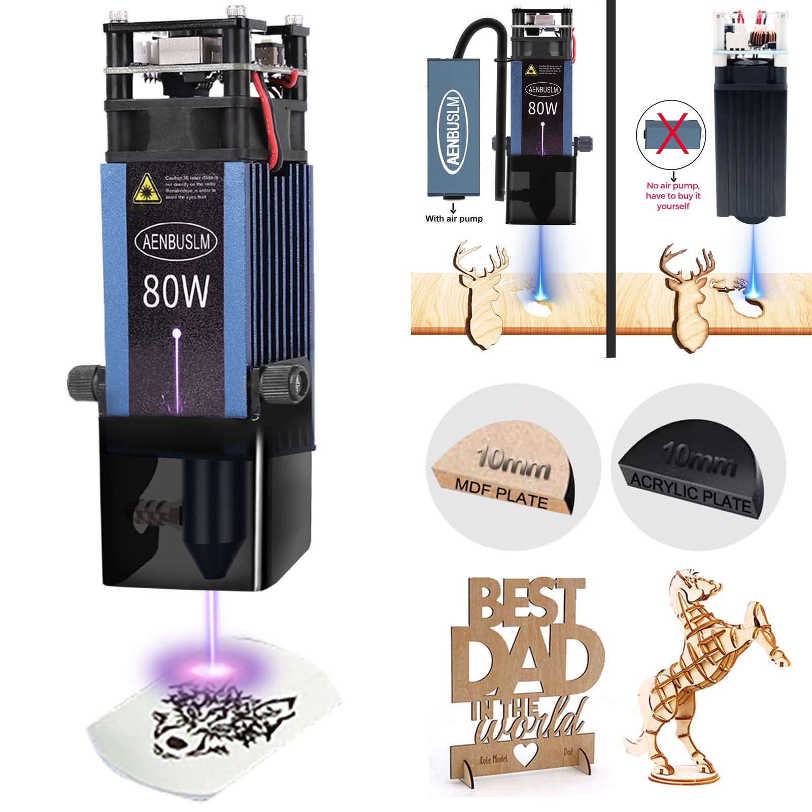AENBUSLM 40W 80W Laser Cutting - Industrial Laser Engraver ulasan dan harga