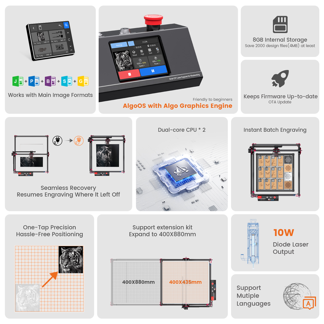 AlgoLaser DIY KIT MK2 10W Lase - Industrial Laser Engraver ulasan dan harga