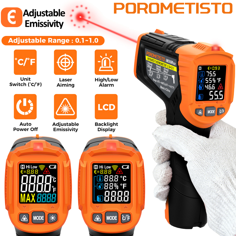 -50~380C Infrared Thermometer  - Industrial Laser Temperature ulasan dan harga
