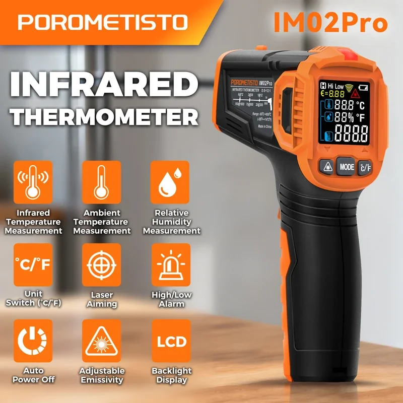 -50~380C Infrared Thermometer  - Industrial Laser Temperature ulasan dan harga