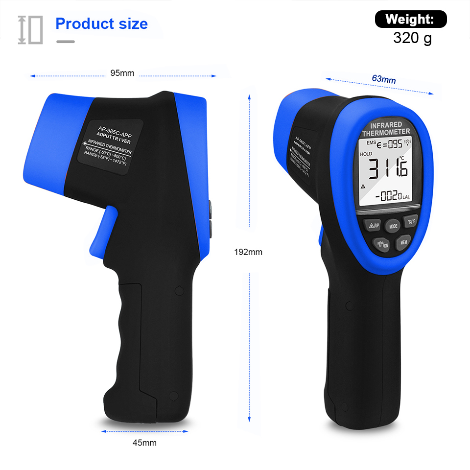 Infrared Thermometer, Digital  - Industrial Laser Measuring Device ulasan dan harga